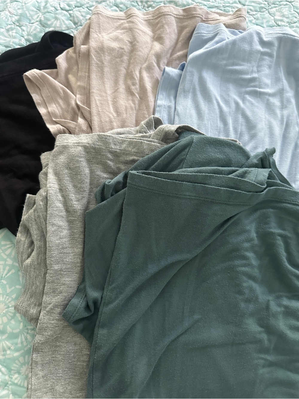 Nine West Assorted Short Sleeve Tees in Black, Cream, Light Blue, Gray, Teal